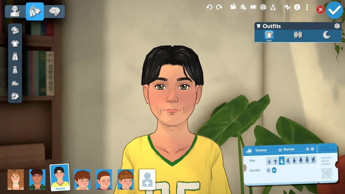 Offizieller Paramaker-Screenshot mit Kinderfalten aus Paralives Patch 0.1.6